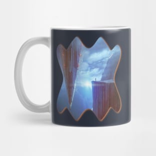 UFO and people in a cliff UFO Mug